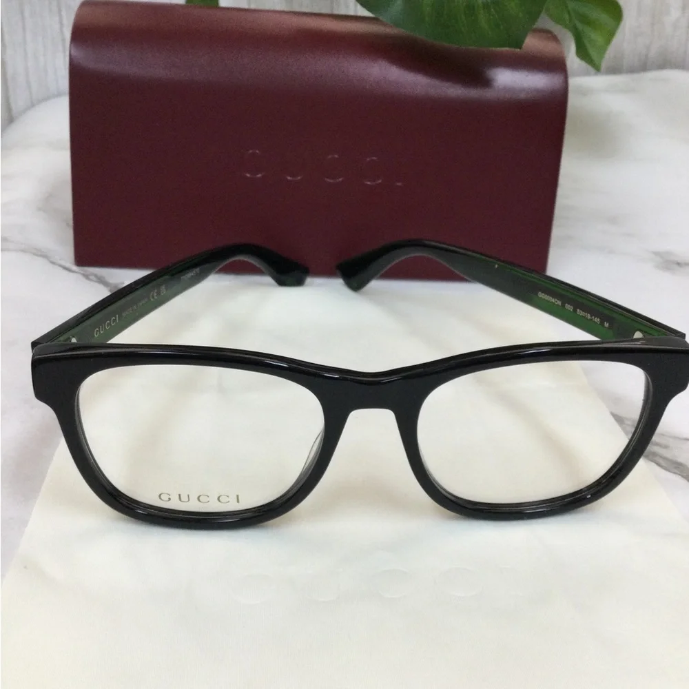 NWOT Gucci Prescription Black and Green Acetate Optical Glasses